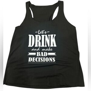 Black Graphic Tank Top ‘Lets Drink”